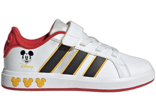 adidas Grand Court Disney Mickey Mouse Cloud White Core Black Bold Gold (GS)