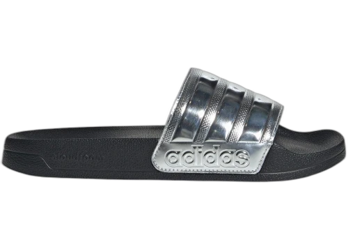 adidas Adilette Shower Slides Core Black Silver Metallic