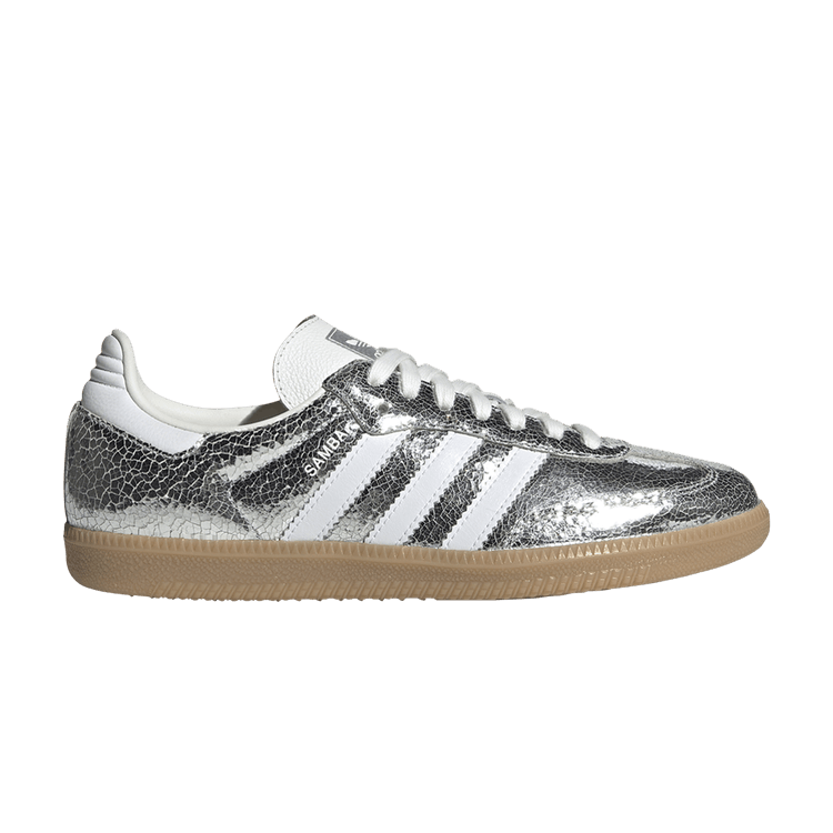 adidas Samba OG Silver Metallic Cracked Leather (Women's)