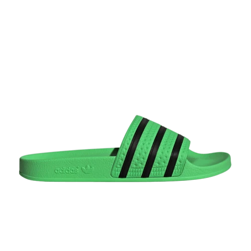 adidas Adilette Slides Screaming Green Core Black