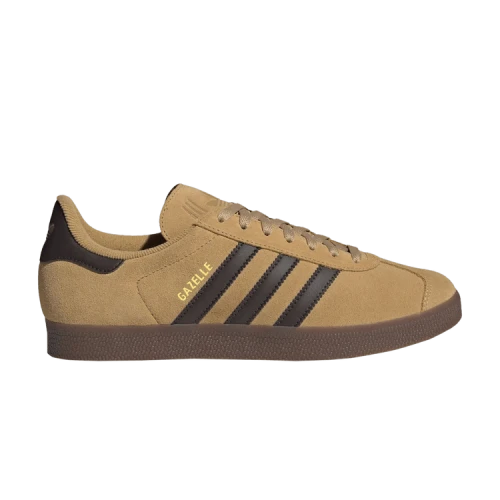 adidas Gazelle Golden Beige Dark Brown Gold Metallic