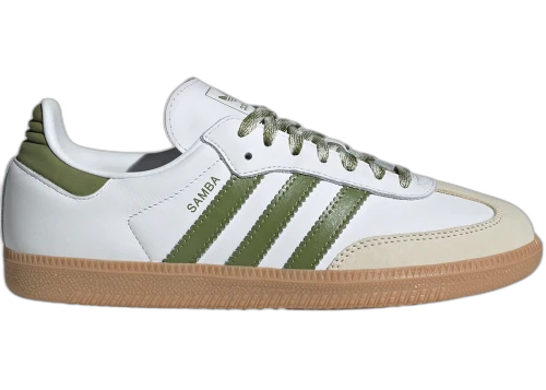adidas Samba OG Cloud White Tech Olive Gum (Women's)