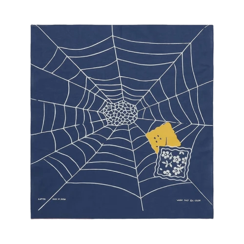Kapital Fastcolor Selvedge Bandana (Spider Peckish Rainbowy) 'Navy'