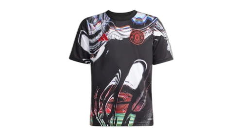 adidas Kids 25/26 Pre Match Jersey Black/White/Mufc Red