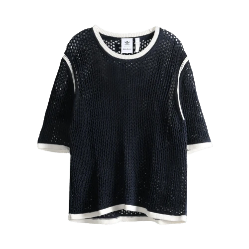 adidas x Wales Bonner Knit Tee 'White/Green/Blue Bird/Night Indigo'