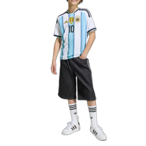 adidas Kids Argentina Messi 2026 World Cup Home Jersey White Blue