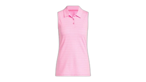 adidas Women's Ultimate365 Jacquard Sleeveless Polo Shirt Lucid Pink