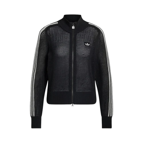 Adidas Knitted Crochet Firebird Track Top 'Black'