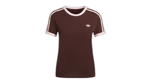 adidas Women's 3-Stripes Slim Tee Aurora Coffee/Sandy Pink