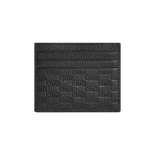 Kith Monogram Tumbled Leather Wallet Black