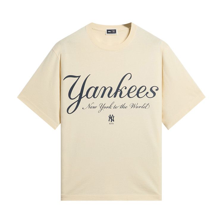 Kith x New York Yankees Script Vintage Alex Tee Sandrift