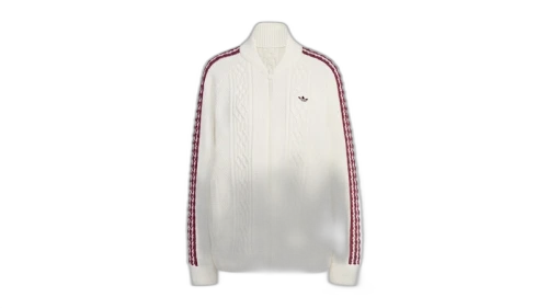 adidas Women's Archive Cutline Knit Track Top Off White