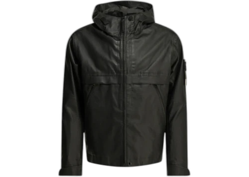 Stone Island Leather Organza Leather Jacket Black