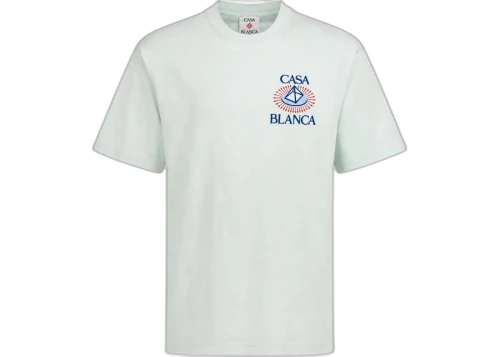 Casablanca Pyramid Flock Printed T-shirt Ice Blue