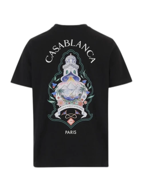 Casablanca Classic T-shirt Hotel Emblem T-shirt Black