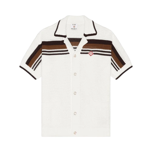 Casablanca Crochet Short Sleeve Shirt 'White'