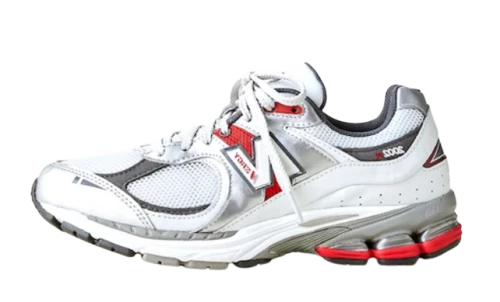 New Balance 2002R Silver Metallic Team Red