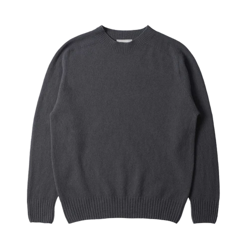 Margaret Howell Seamless Crew Neck Merino Cashmere 'Asphalt'