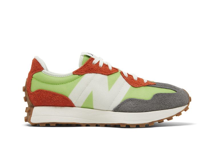 New Balance 327 Lime Green Red Grey