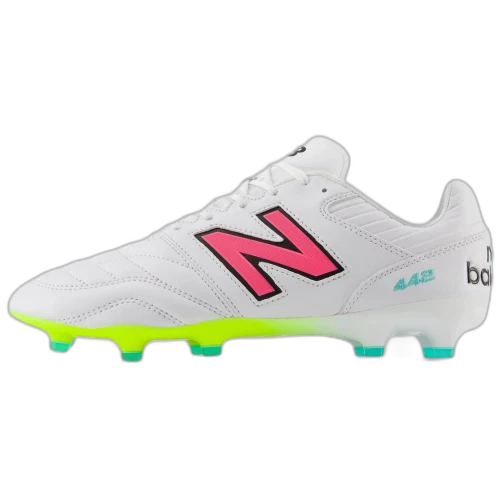 New Balance 442 Pro FG v2 White Hi-Lite Neon Pink