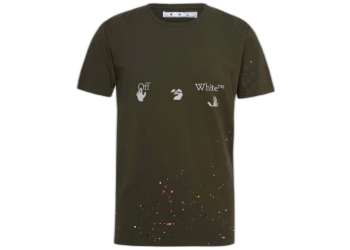 OFF-WHITE Paint Splatter T-shirt Green