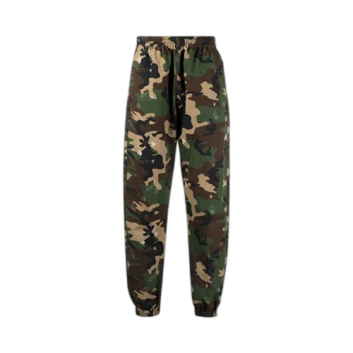 OFF-WHITE Logo Camo Casual Pants Camo Green