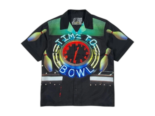 Pleasures Time Bowling Button Up Shirt Black