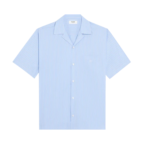 CELINE Bowling Shirt 'Craie/Ciel/Navy'
