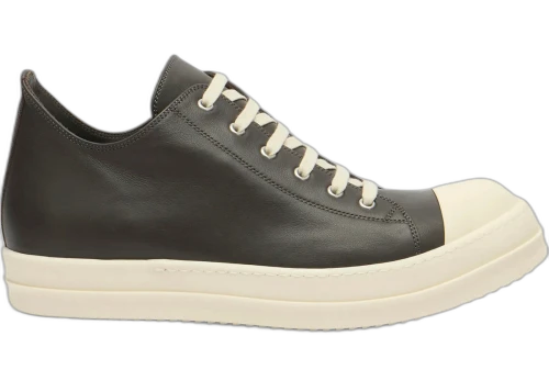 Rick Owens Leather Low Sneaks Dark Dust Milk