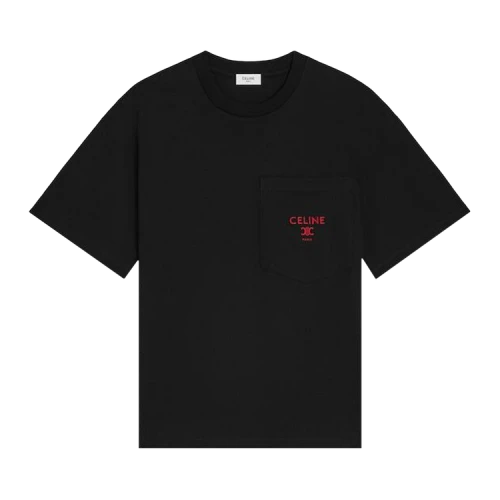 CELINE Relaxed T-Shirt 'Black/Rouge Cerise'