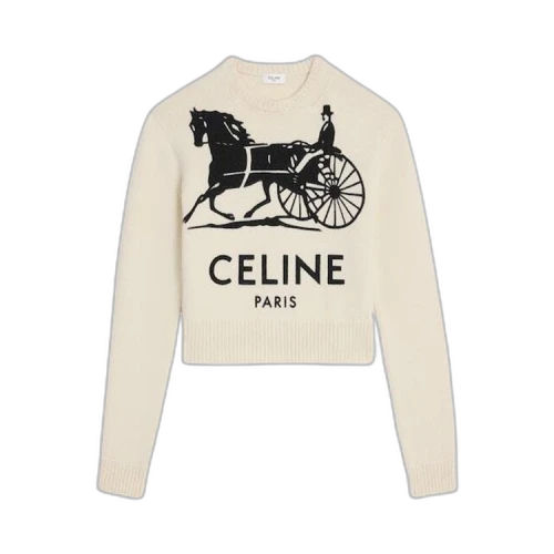 CELINE Crewneck Sweater 'White/Black'
