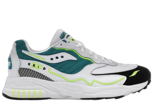 Saucony 3D Grid Hurricane White Green Lime