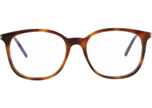 Saint Laurent Round-Frame Acetate Optical Frames Havana Havana Transparent (SL307-30008026-003)