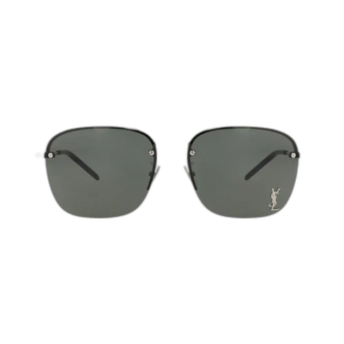 Saint Laurent Aviator-Frame Metal Sunglasses Silver Silver Grey (SL309M-30014272-006)