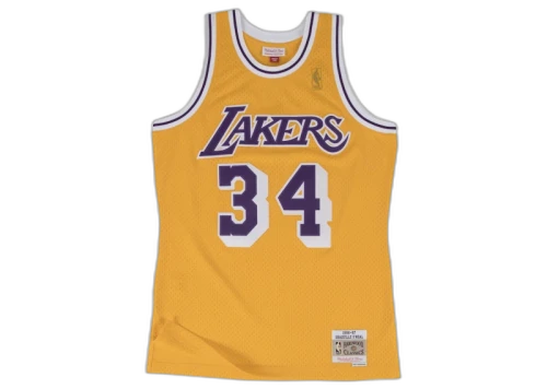 Mitchell & Ness Los Angeles Lakers Home 1996-97 Shaquille O'Neal Swingman Jersey Light Gold