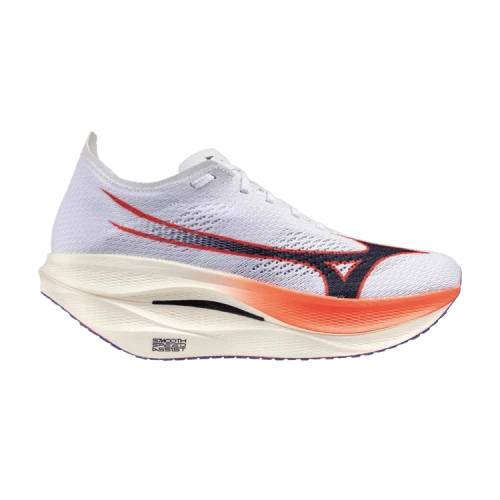Mizuno Wave Rebellion Pro 3 White Baritone Blue Fiery Cora