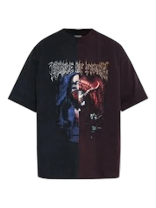 Vetements Cof Cut-Up Oversized T-shirt Black Red