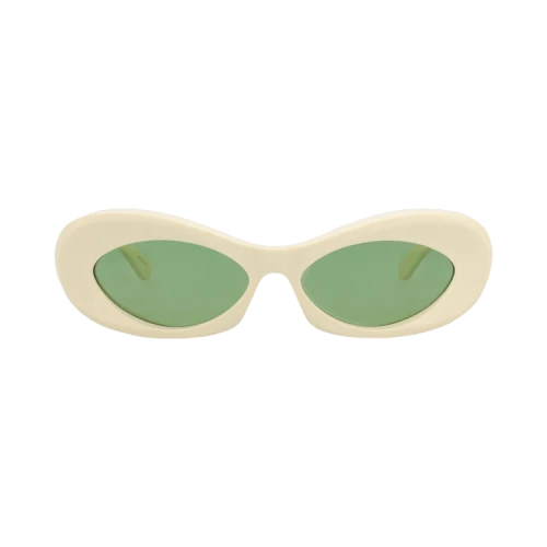 Valentino Round-Frame Acetate Sunglasses Ivory Ivory Green (VLS-178B-57)