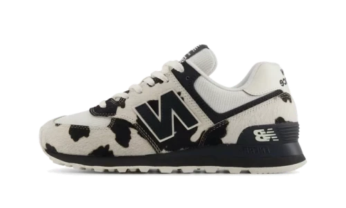 New Balance 574 Cow Print Black Linen (Women's)
