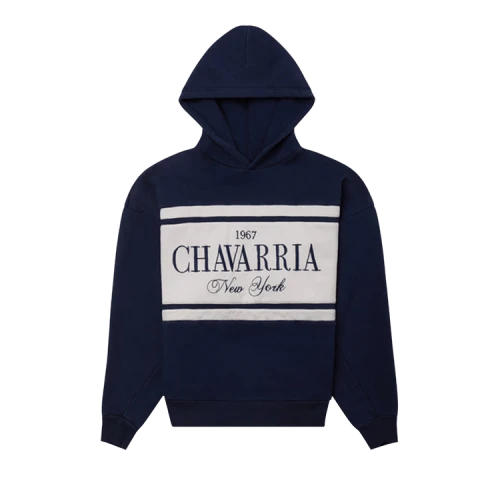 Willy Chavarria Stripe Gilroy Hoodie 'Peacoat'