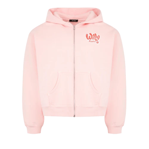 Willy Chavarria Shrunken Zip-Through Hoodie 'Chicle'