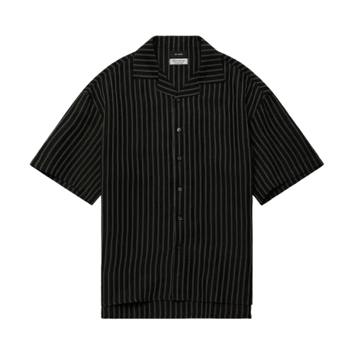 Willy Chavarria Camp Collar Short-Sleeve Shirt 'Black/White Stripe'