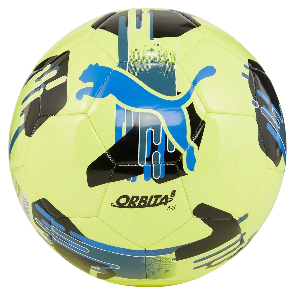 PUMA Ballon de Football Orbita 6 MS - Jaune Pomme / Bleu / Noir