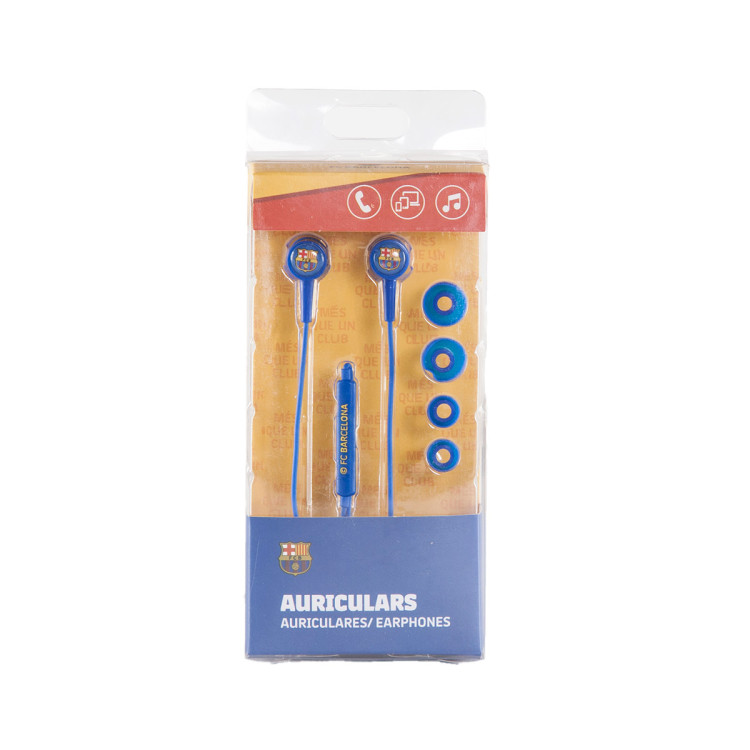 FC Barcelona Earphone Cable Botón Azul Escudo