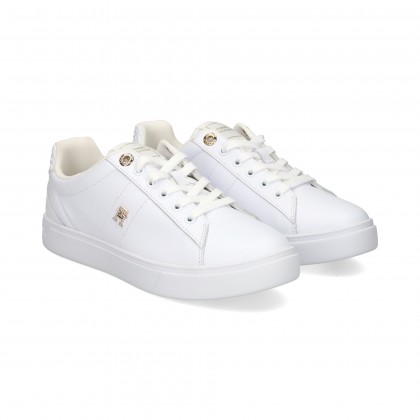 Tommy Hilfiger Logo Lado Metal Dep. Piel Blanco Ybs White