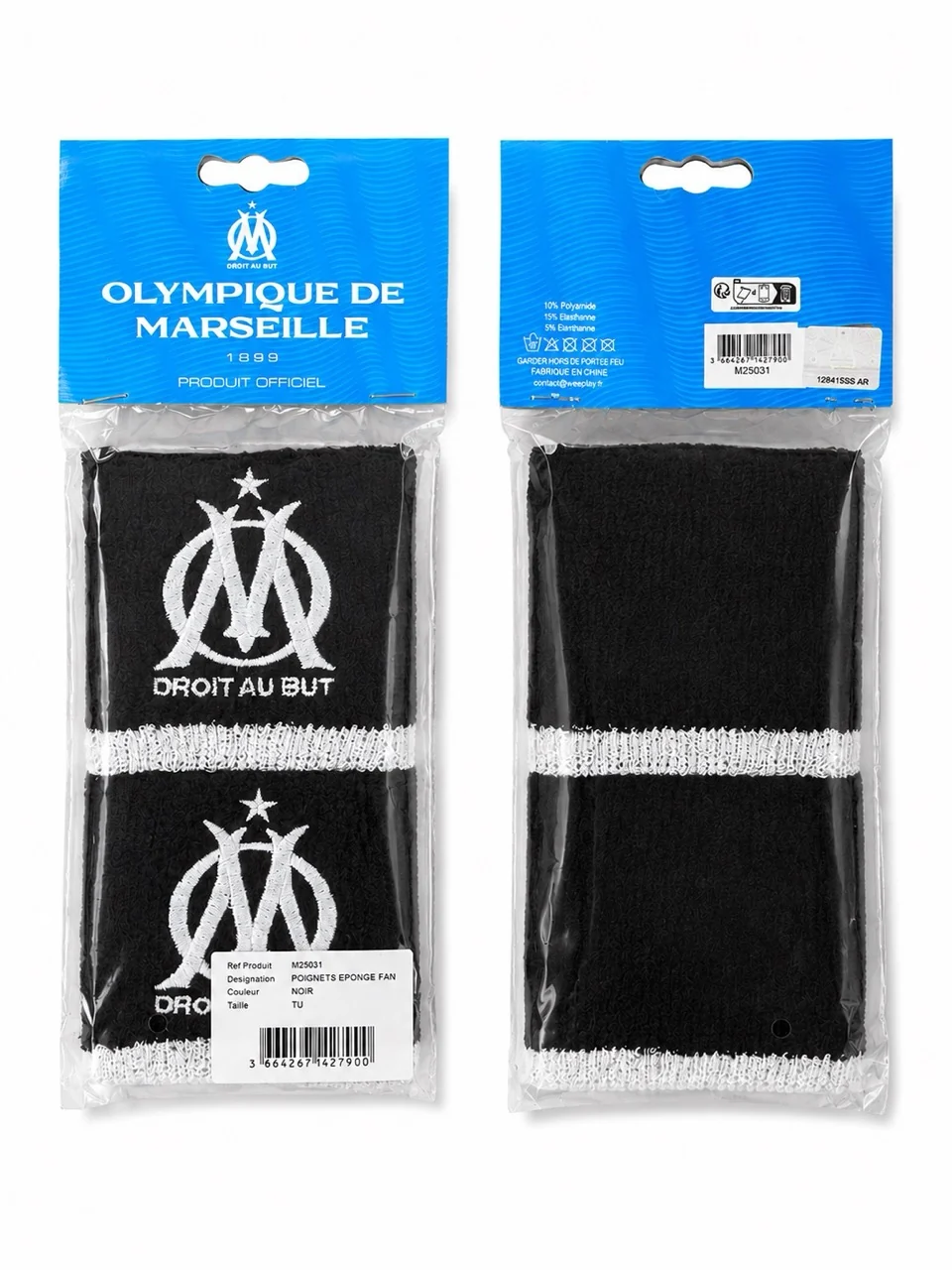 OM Poignets Éponge Olympique de Marseille Fan