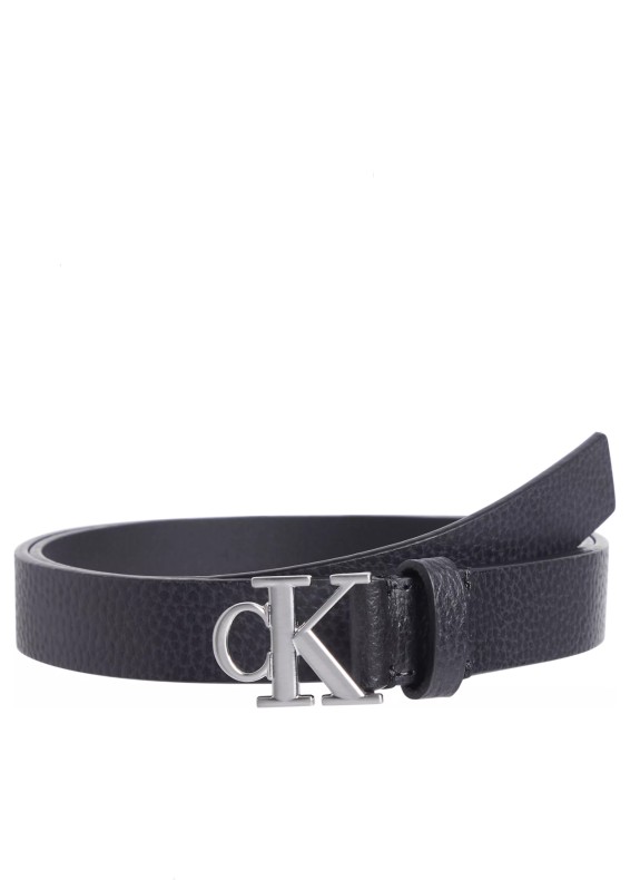 Calvin Klein cinturón mono plaque lthr belt 25mm pb negro